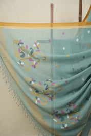 Sea Green Bengal Mul Cotton Saree - SRSGBMCS012