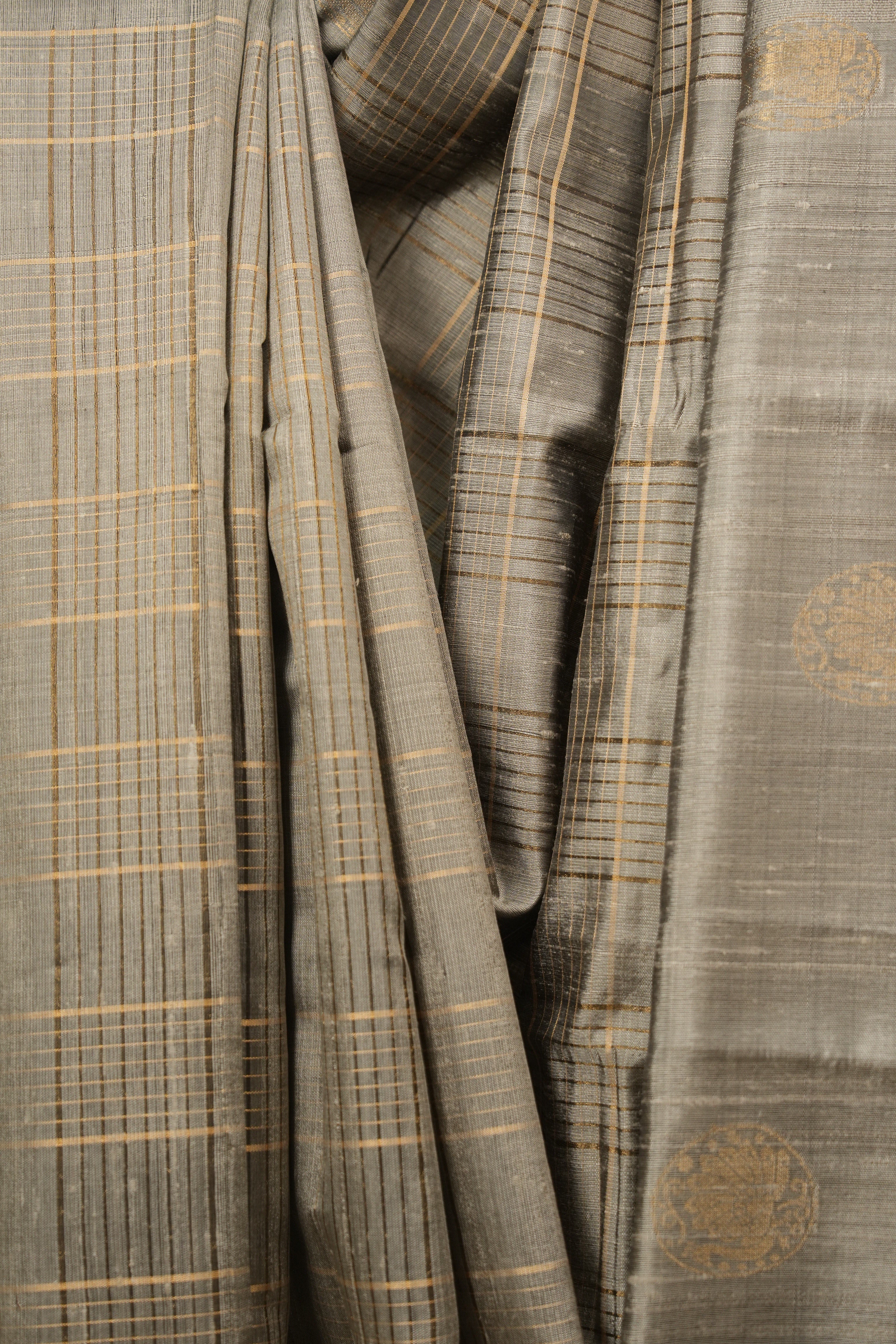 Grey Raw Silk Saree - SRGRSS1155