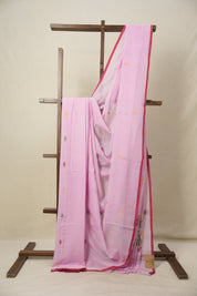 Pink Bengal Mul Cotton Saree - SRPBMCS013