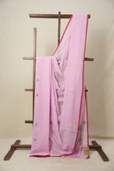 Pink Bengal Mul Cotton Saree - SRPBMCS013