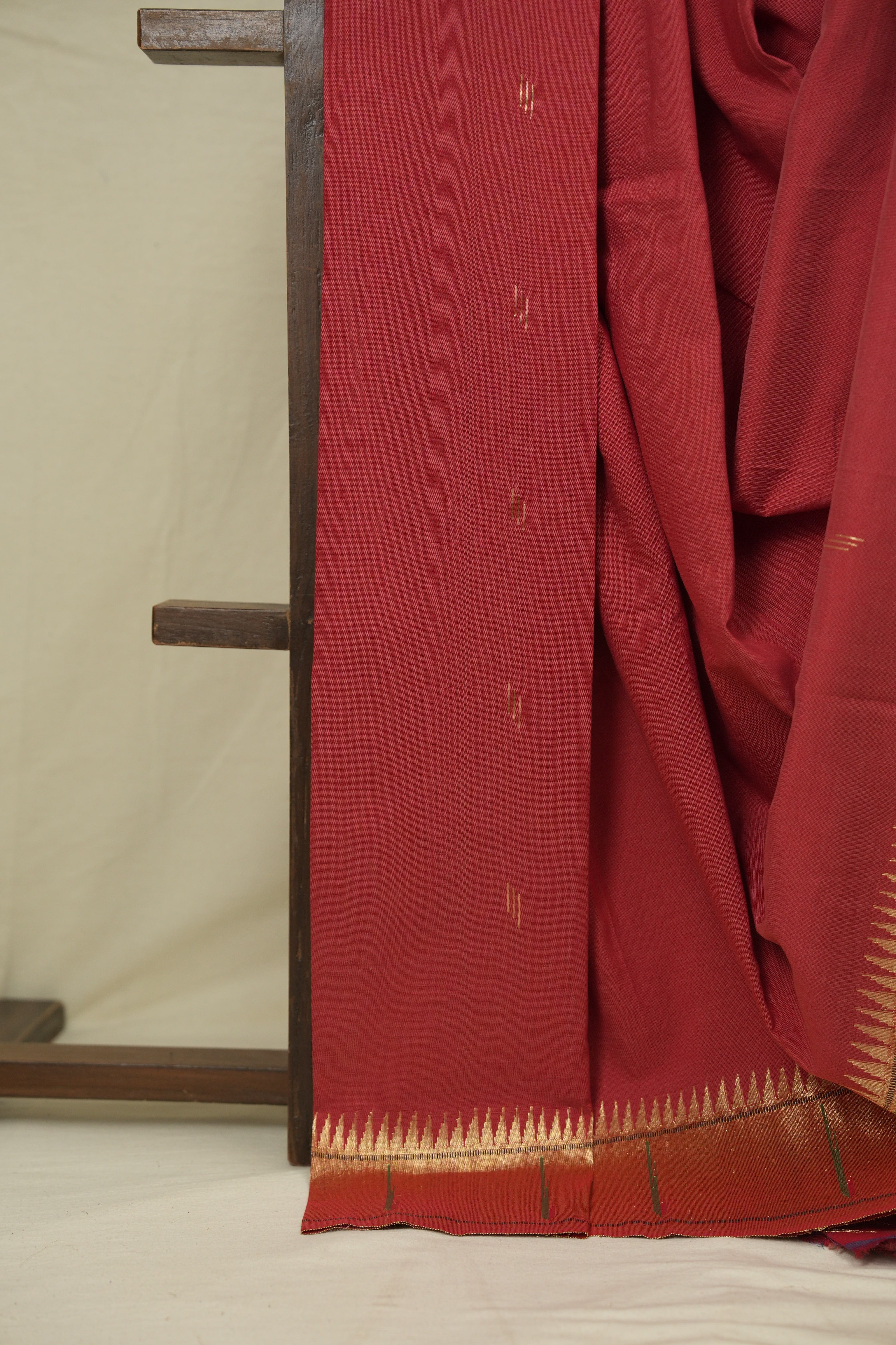 Red Cotton Paithani Saree - SRRCPS757