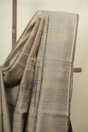 Grey Raw Silk Saree - SRGRSS1155