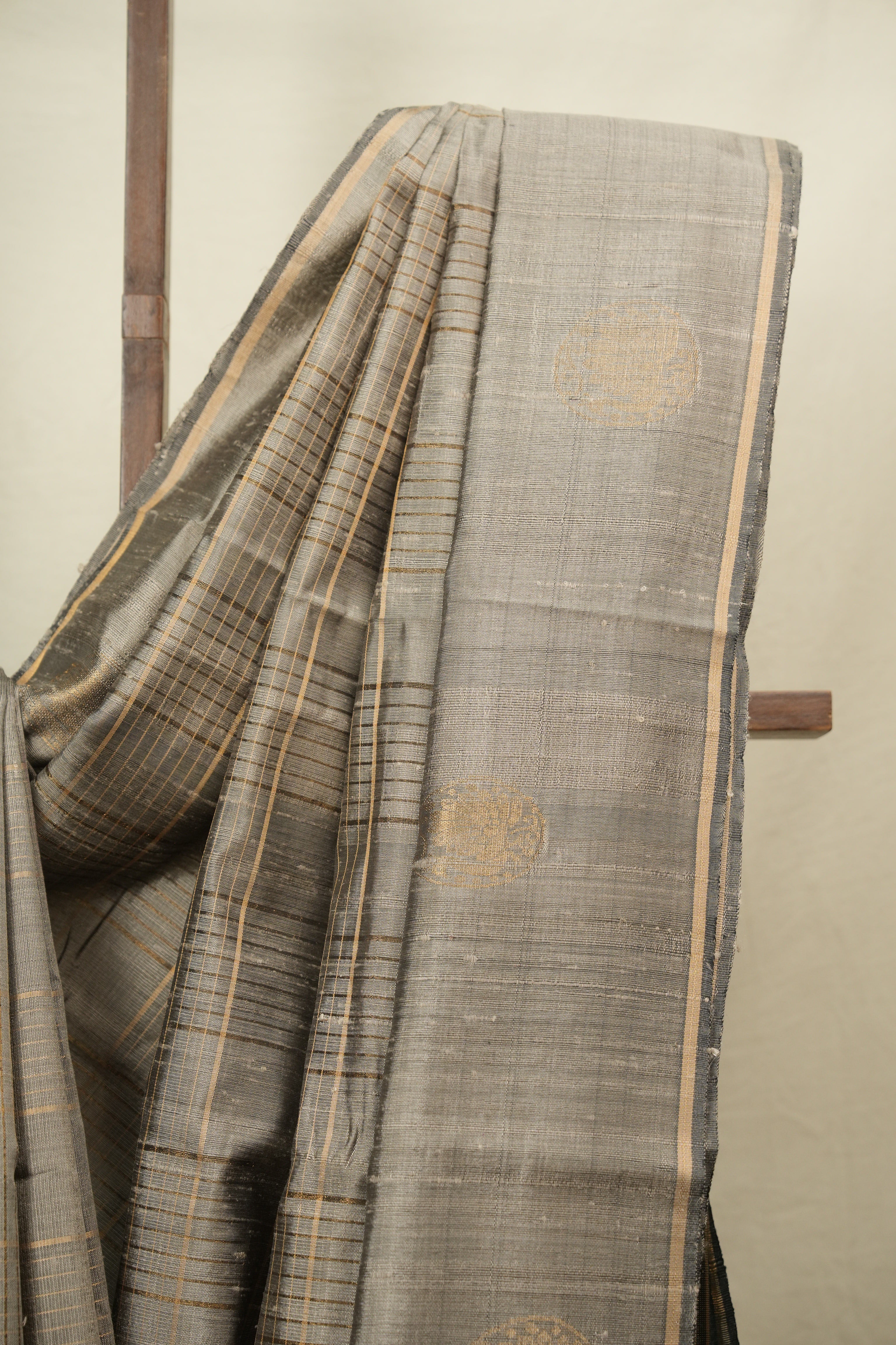 Grey Raw Silk Saree - SRGRSS1155