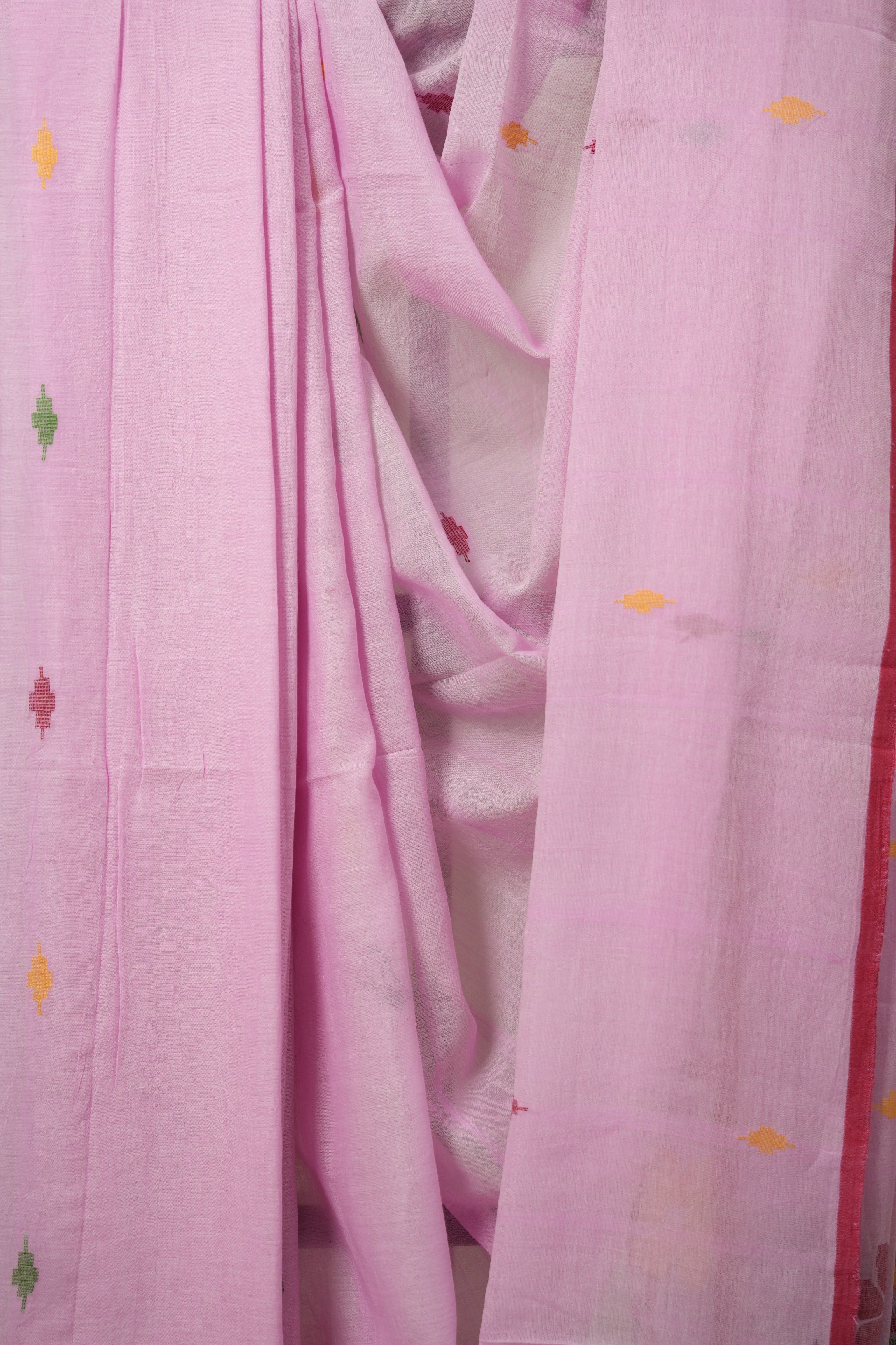 Pink Bengal Mul Cotton Saree - SRPBMCS013