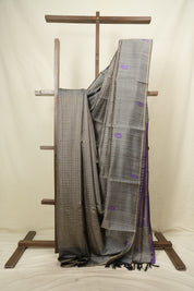Grey Raw Silk Saree - SRGRSS1152