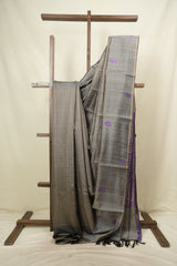 Grey Raw Silk Saree - SRGRSS1152
