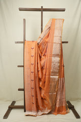 Orange Chanderi Silk Saree - SROCSS538