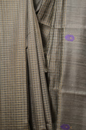 Grey Raw Silk Saree - SRGRSS1152