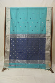 Aqua Blue Maheshwari Saree - SRABMS1056