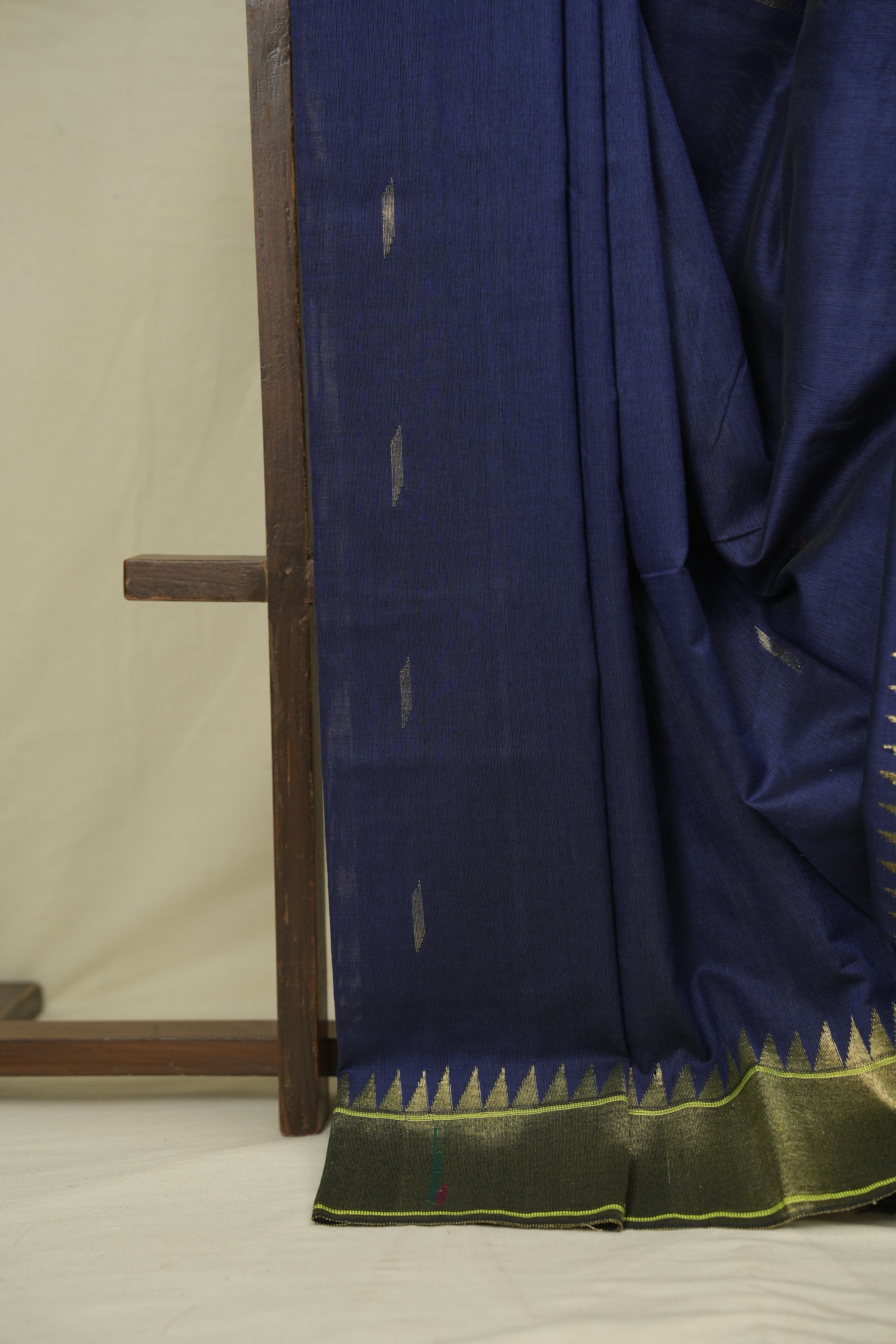 Navy Blue Cotton Paithani Saree - SRNBCPS758