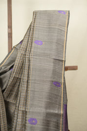 Grey Raw Silk Saree - SRGRSS1152
