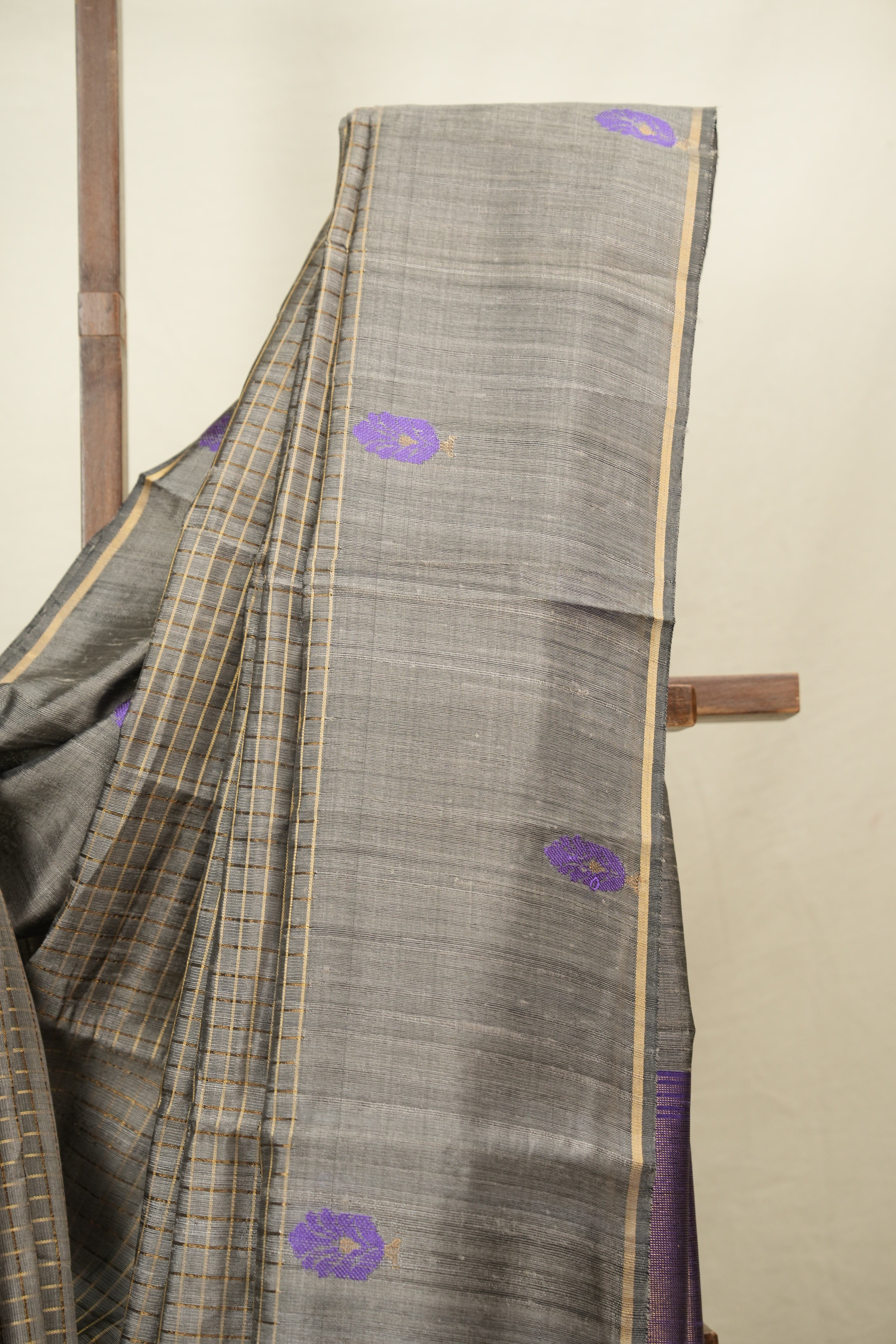 Grey Raw Silk Saree - SRGRSS1152