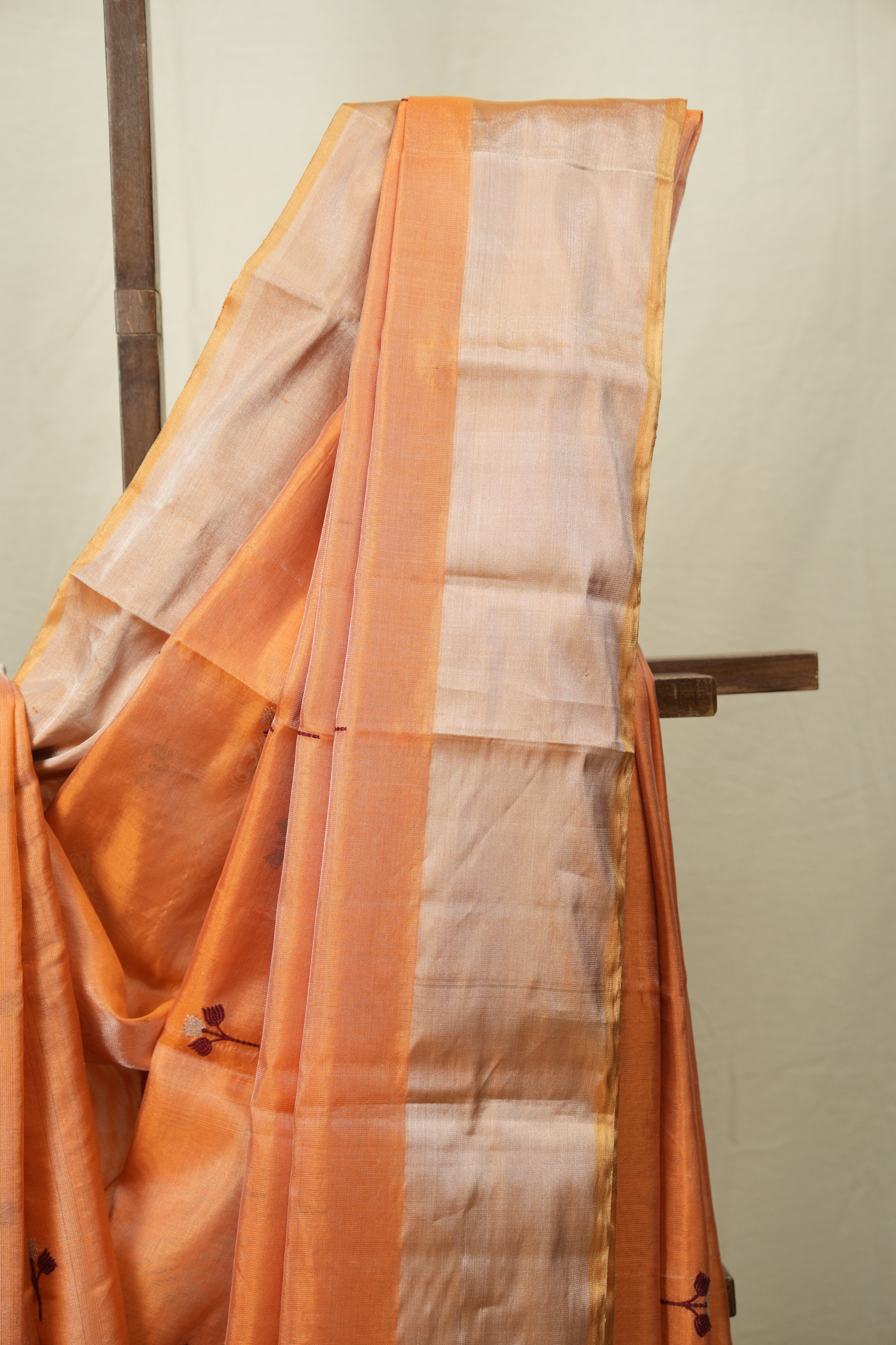 Orange Chanderi Silk Saree - SROCSS538
