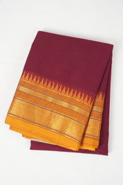 Maroon Kanchi Cotton Saree - SRMKCS1056