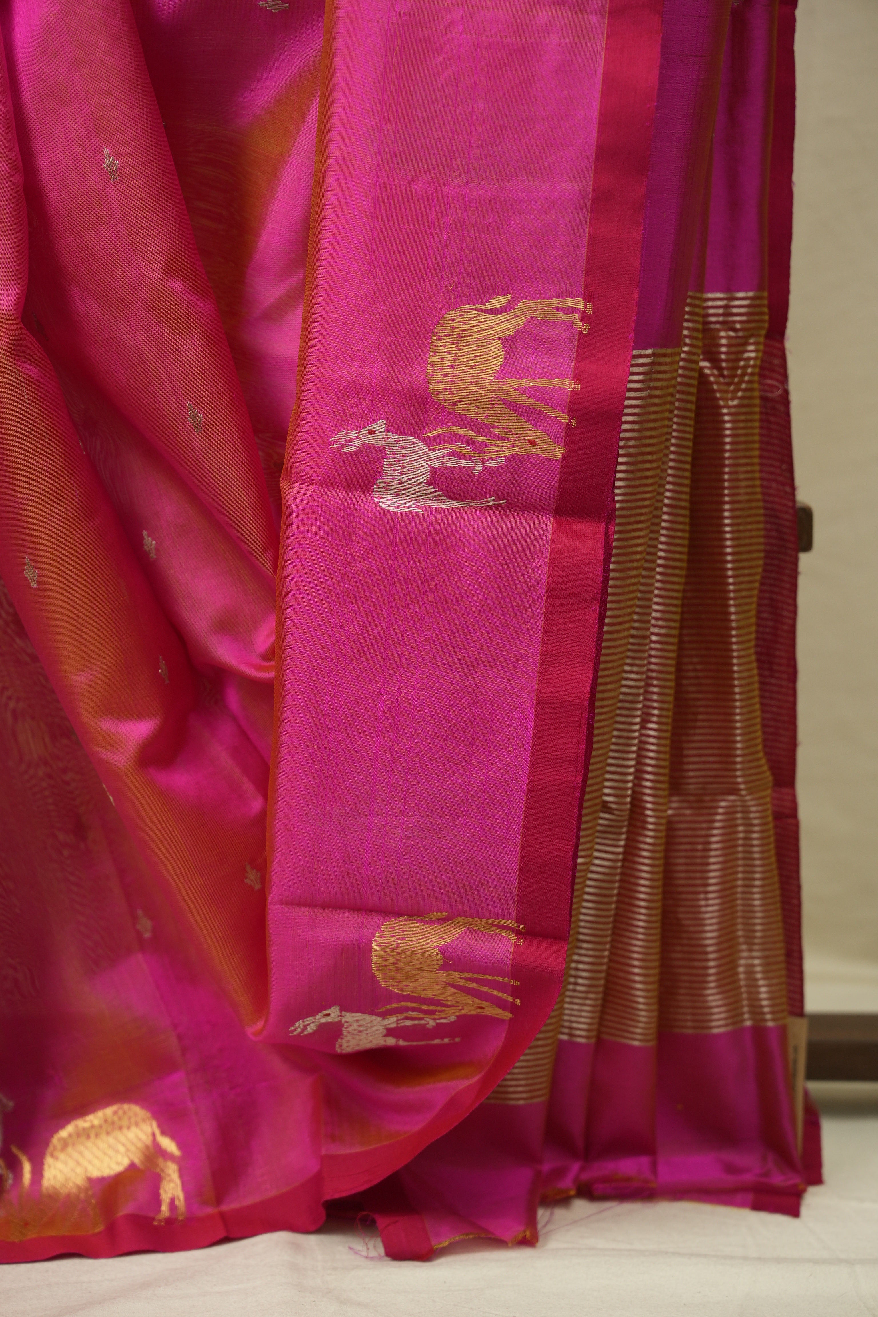 Dual Tone Pink Chanderi Silk Saree - SRDTPCSS543