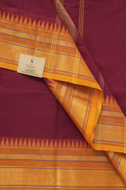 Maroon Kanchi Cotton Saree - SRMKCS1056