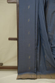 Grey Cotton Paithani Saree - SRGCPS759