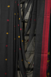 Black Bengal Mul Cotton Saree - SRBBMCS014