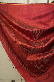 Black Raw Silk Saree - SRBRSS1156