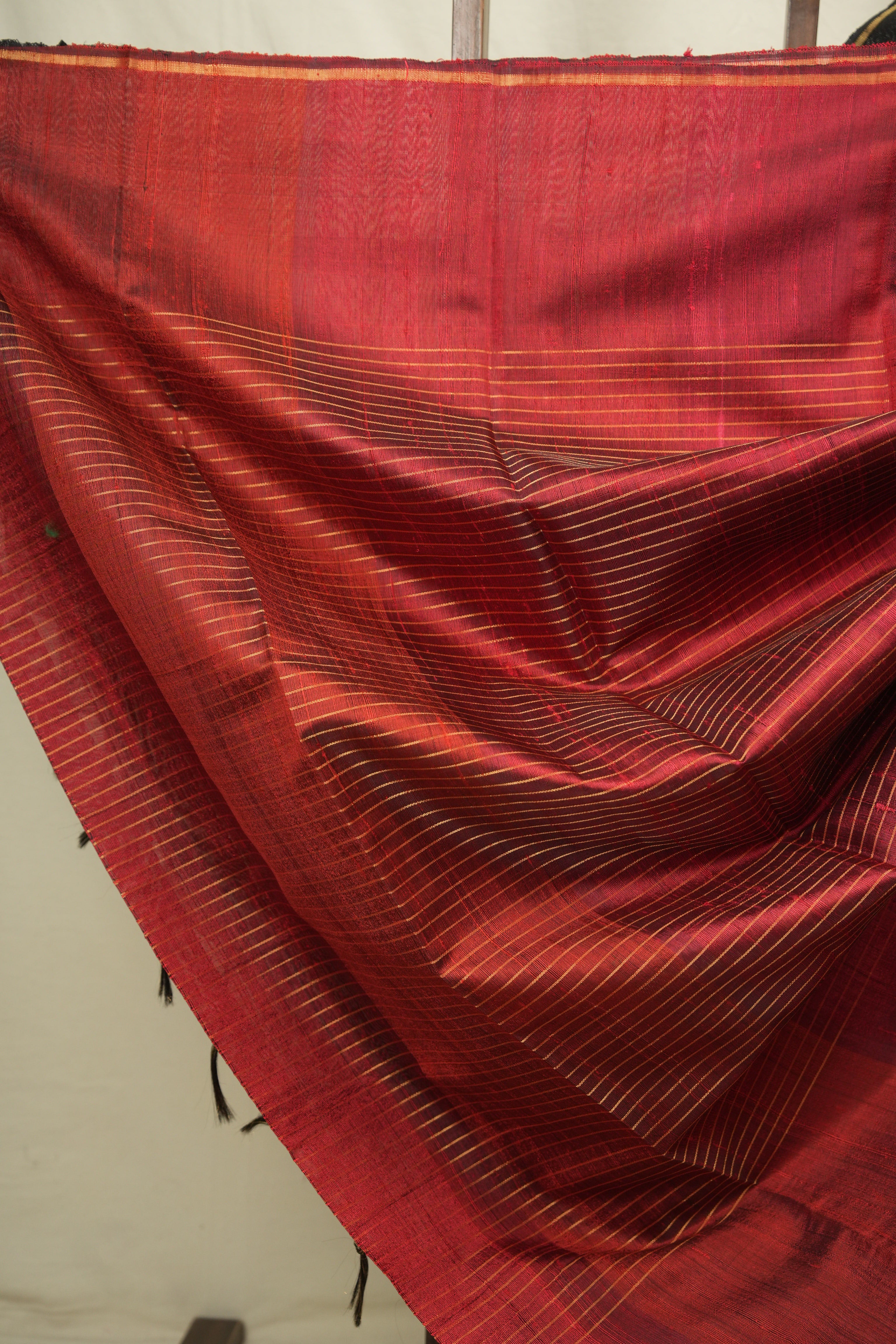 Black Raw Silk Saree - SRBRSS1156