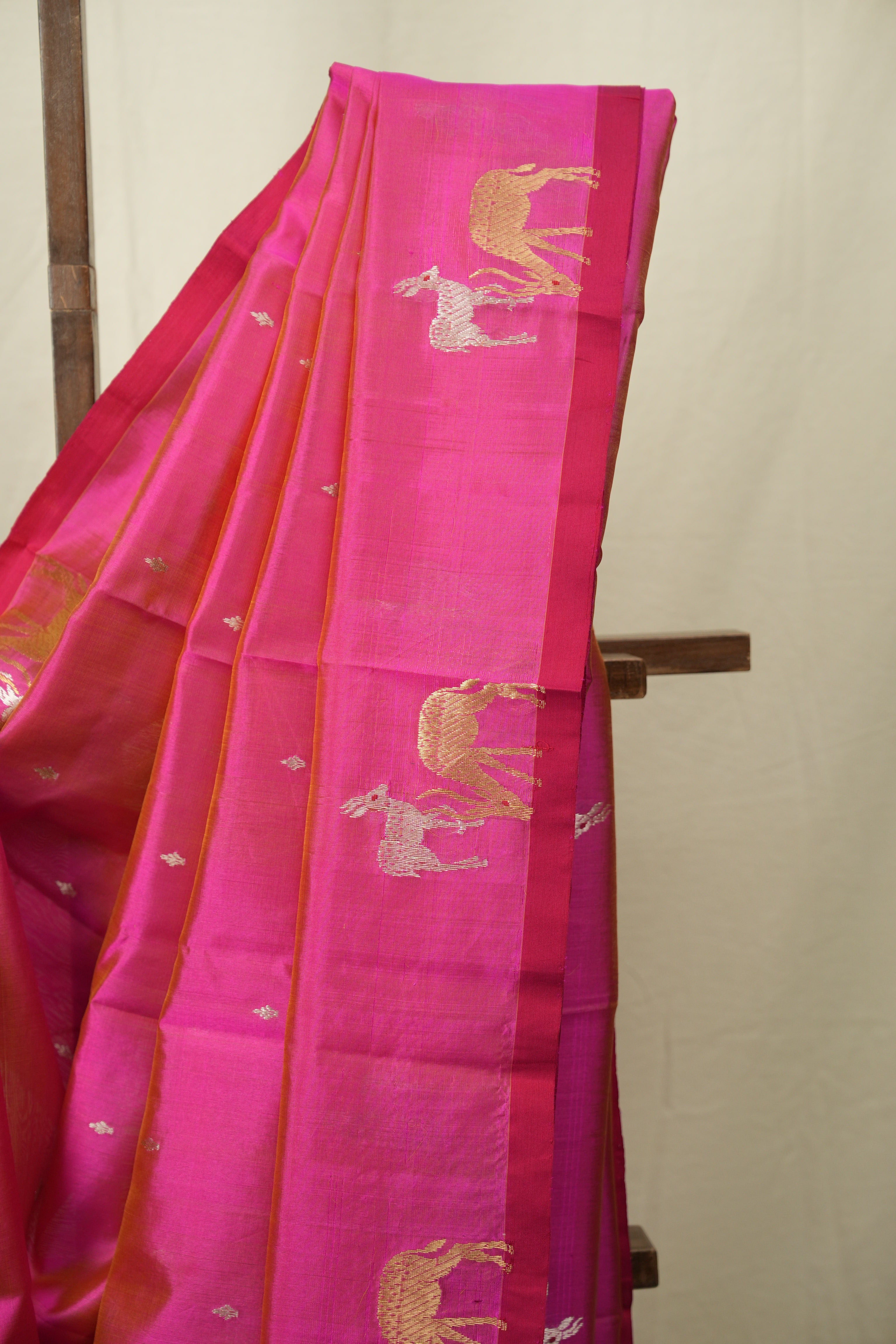 Dual Tone Pink Chanderi Silk Saree - SRDTPCSS543