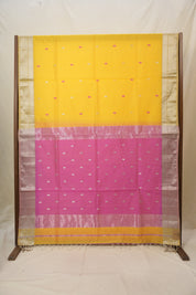 Yellow Maheshwari Saree - SRYMS1051