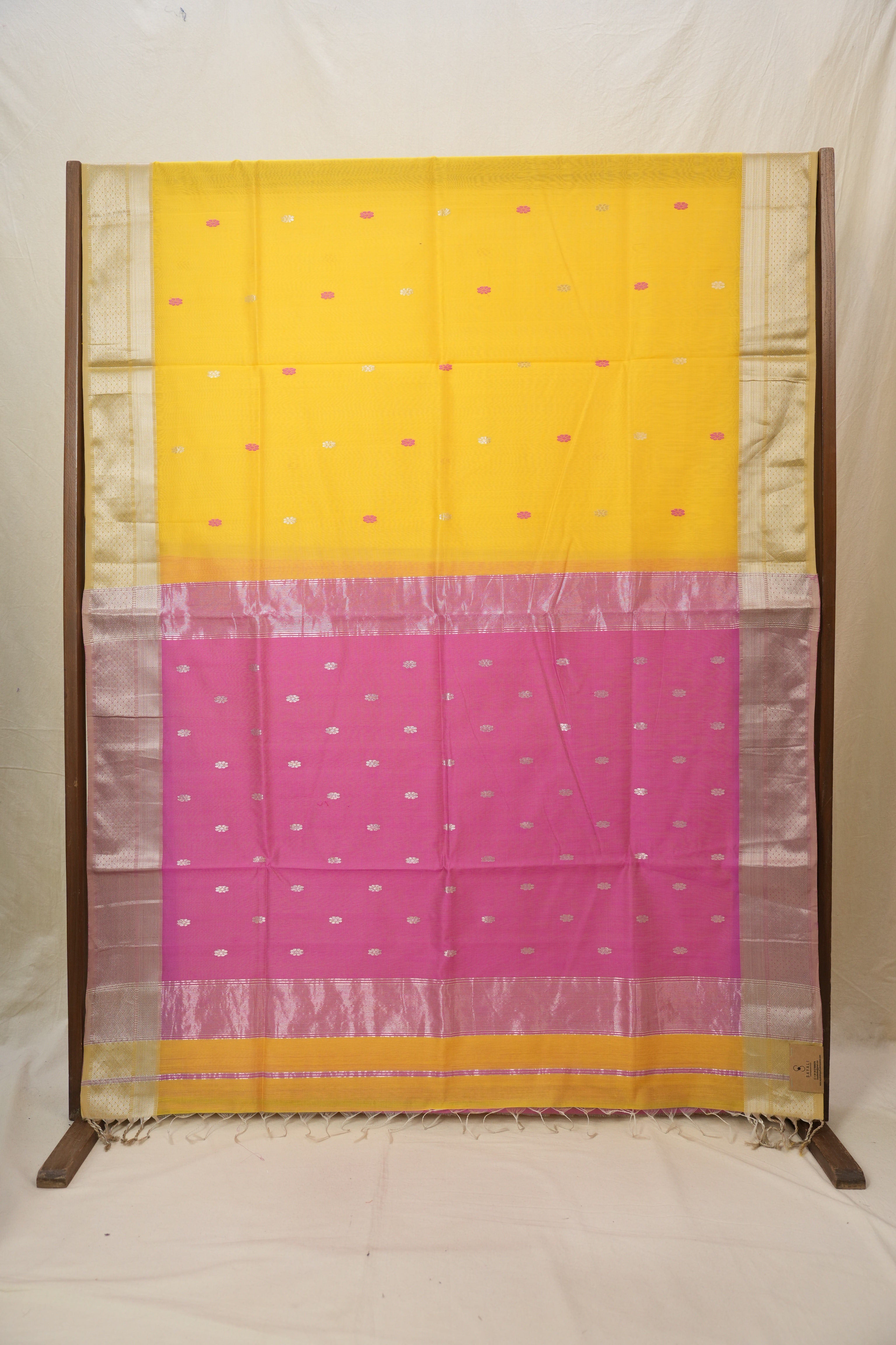 Yellow Maheshwari Saree - SRYMS1051