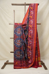 Blue Red Patan Patola Silk Saree - SRBRPPSS531