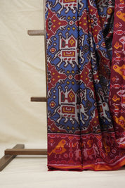 Blue Red Patan Patola Silk Saree - SRBRPPSS531