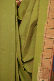 Two Tone Green Cotton Paithani Saree - SRTTGCPS760
