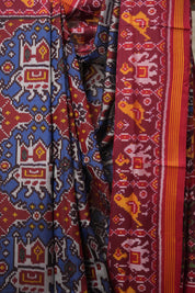Blue Red Patan Patola Silk Saree - SRBRPPSS531