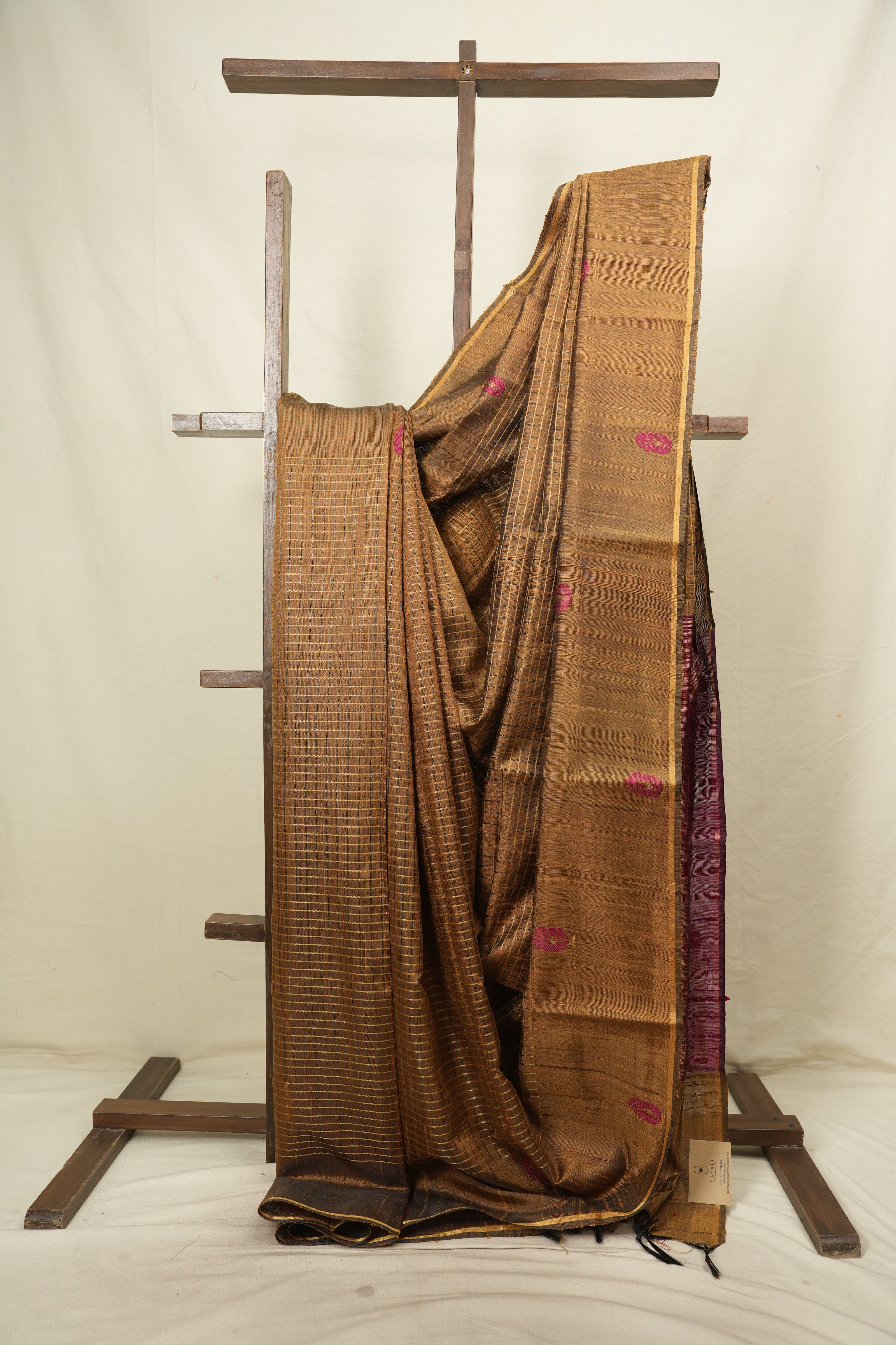 Khaki Raw Silk Saree - SRKRSS1151