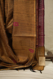 Khaki Raw Silk Saree - SRKRSS1151