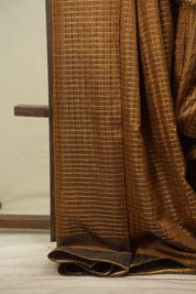 Khaki Raw Silk Saree - SRKRSS1151