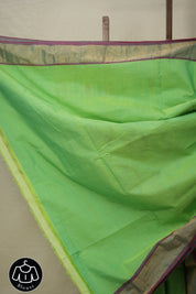 Parrot Green Cotton Paithani Saree - SRPGCPS638