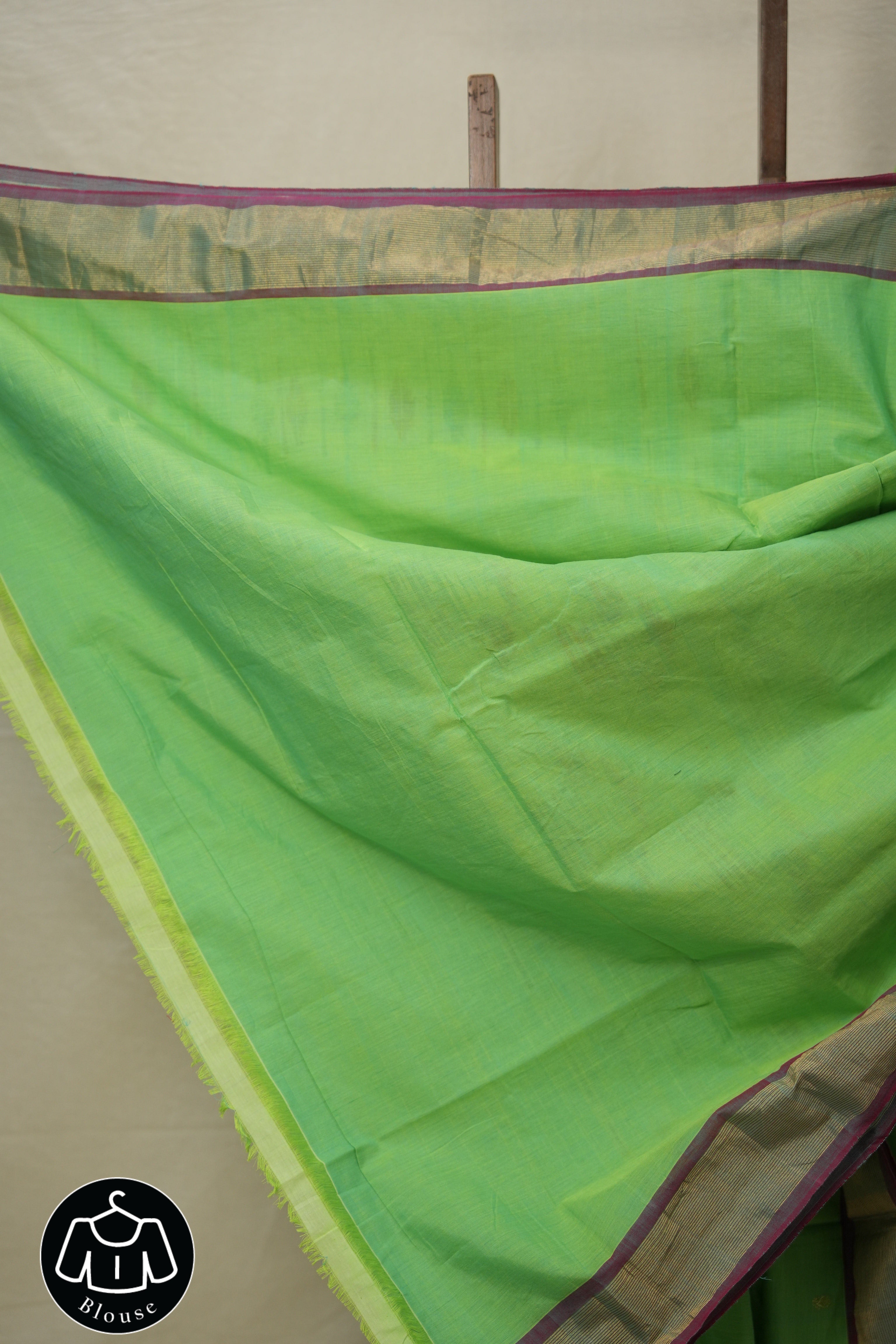 Parrot Green Cotton Paithani Saree - SRPGCPS638