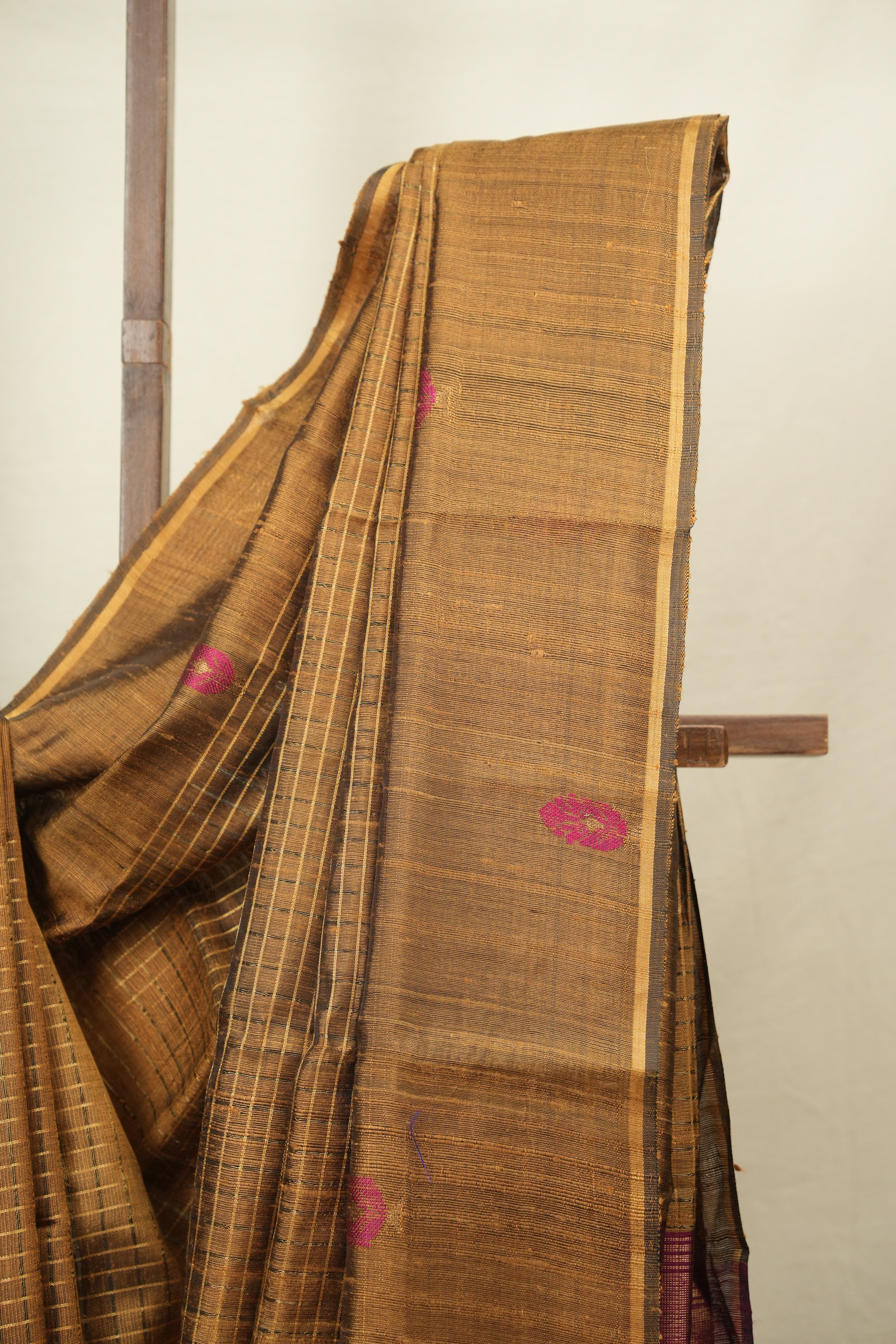 Khaki Raw Silk Saree - SRKRSS1151