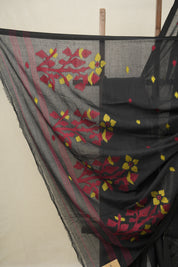 Black Bengal Mul Cotton Saree - SRBBMCS016