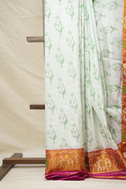 Pearl White Rajkot Patola Silk Saree - SRPWRPSS534