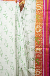 Pearl White Rajkot Patola Silk Saree - SRPWRPSS534