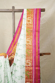 Pearl White Rajkot Patola Silk Saree - SRPWRPSS534