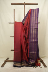 Maroon Raw Silk Saree - SRMRSS1134