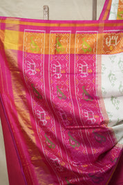 Pearl White Rajkot Patola Silk Saree - SRPWRPSS534