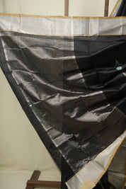 Black Chanderi Silk Saree - SRBCSS529