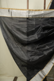 Black Chanderi Silk Saree - SRBCSS529