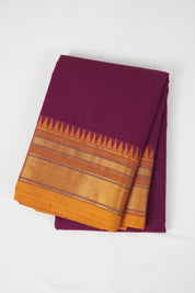 Magenta Kanchi Cotton Saree - SRMKCS983