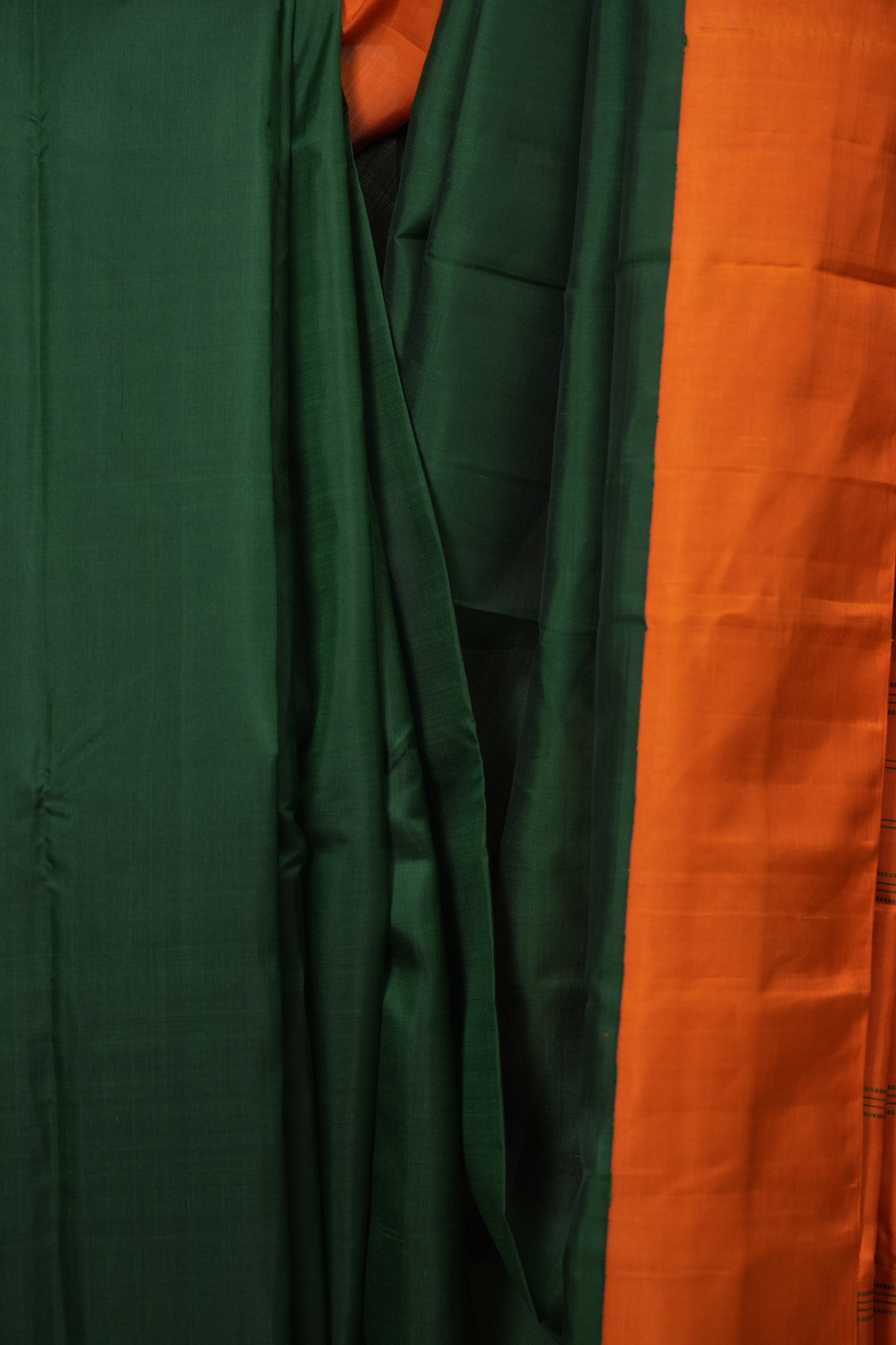 Dark Green Kanjivaram Silk Saree - SRDGKSS1075