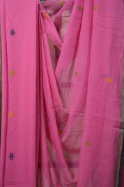 Pink Bengal Mul Cotton Saree - SRPBMCS017