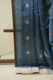 Teal Chanderi Silk Saree - SRTCSS539