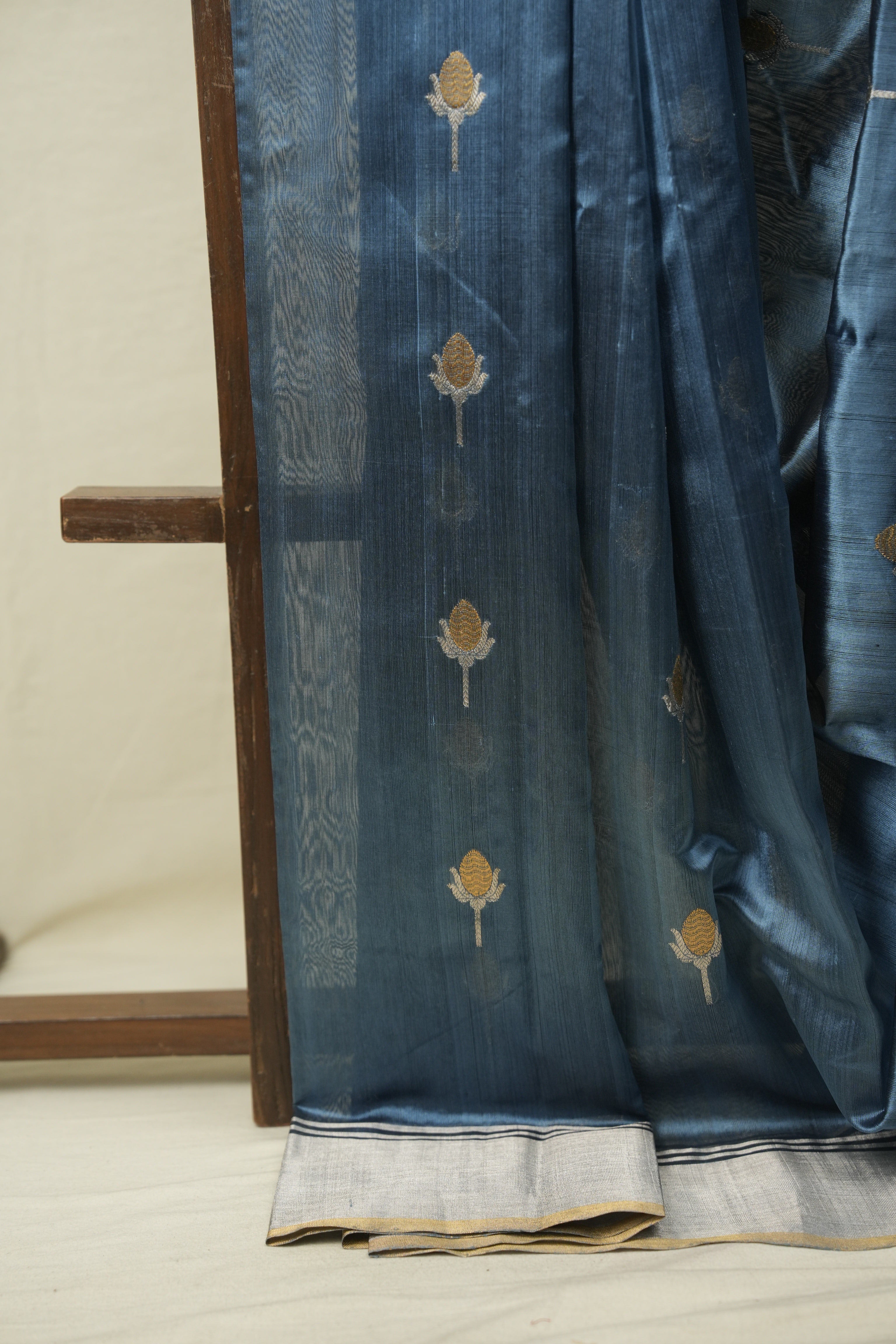 Teal Chanderi Silk Saree - SRTCSS539